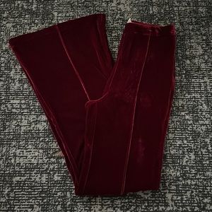 Red velvet bell bottoms